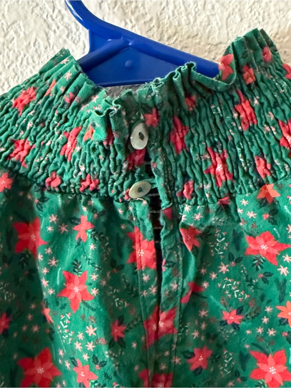 Shop The Mint Green Floral Smocked Top size Medium - Picture 8 of 9